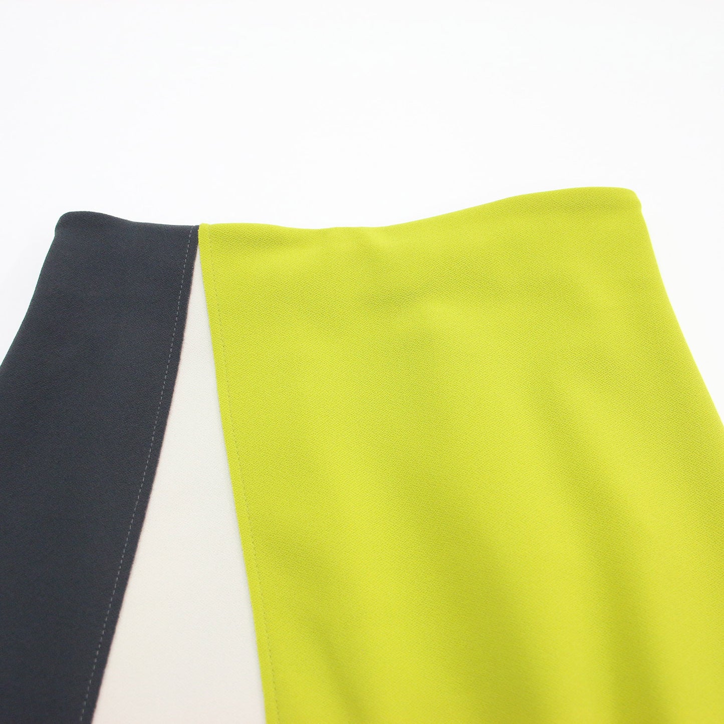 バイカラー アシンメトリー スカート / ロング丈 ウエストゴム フレア ストレッチ