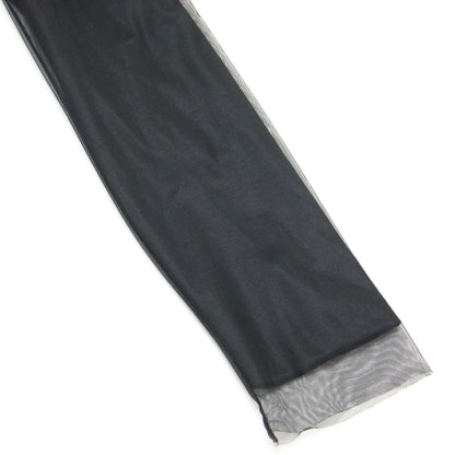 シアー チュール フリル ブラウス カットソー / 長袖 クルーネック リブ