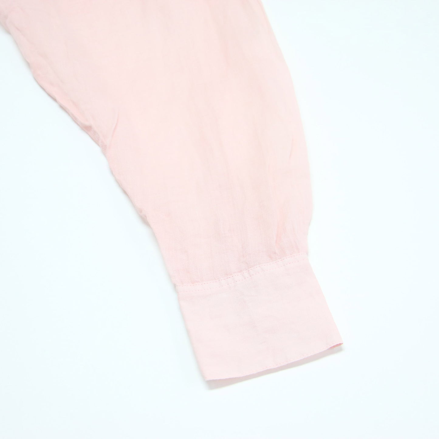 23春夏 ラミー ギャザー シャツ / ブラウス 長袖 ノーカラー ワイド タック シアー リネン