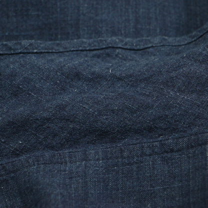 22春夏 コットン リネン 藍染 ワイド ワンピース / プルオーバー 半袖 ドルマン ミモレ丈 Aライン