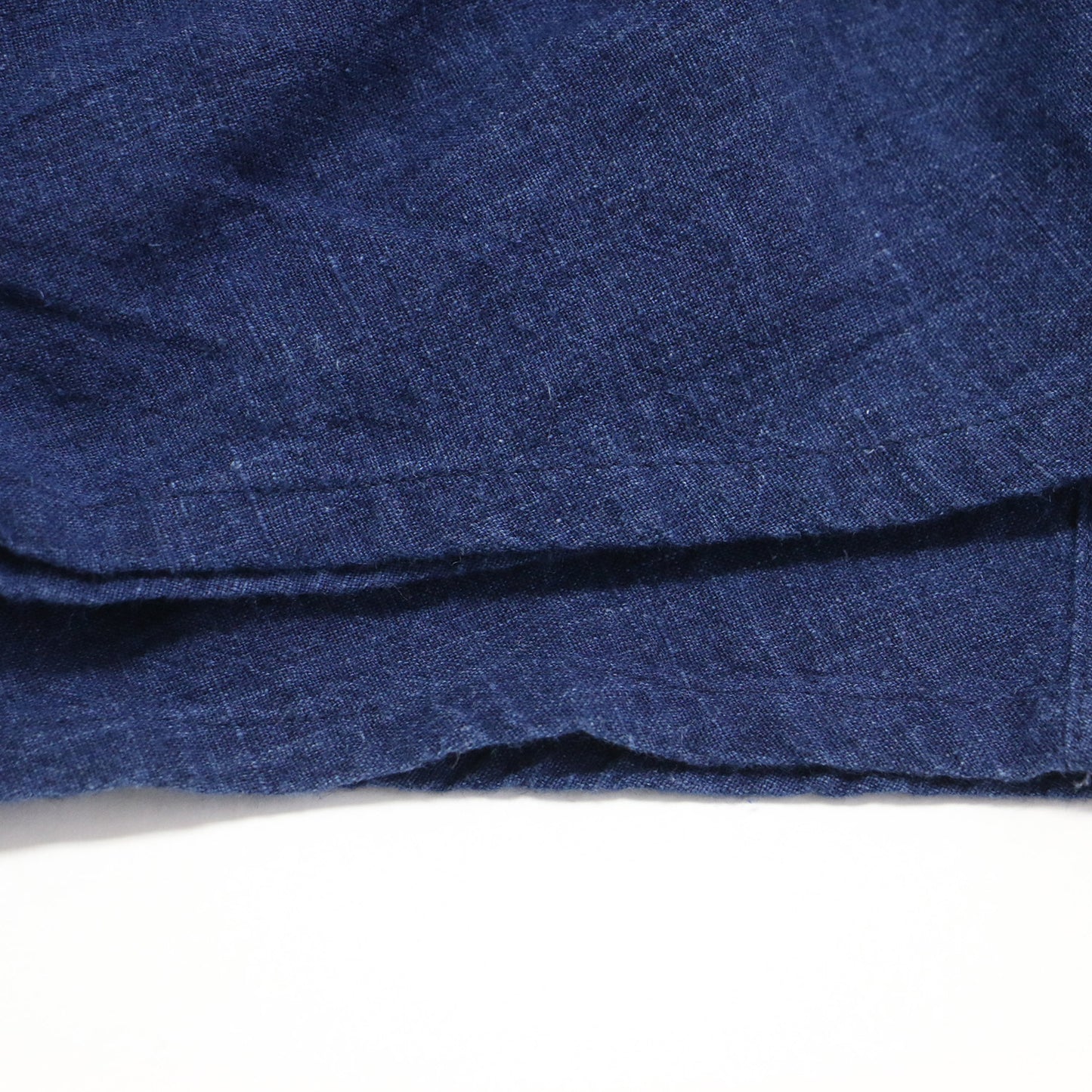 22春夏 コットン リネン 藍染 ワイド ワンピース / プルオーバー 半袖 ドルマン ミモレ丈 Aライン