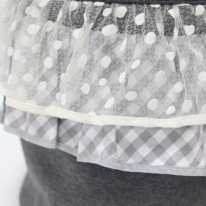 ピクニック フロッキー ドット ギンガムチェック バケツバッグ / picnic ハンドバッグ チュール フリル スウェット地