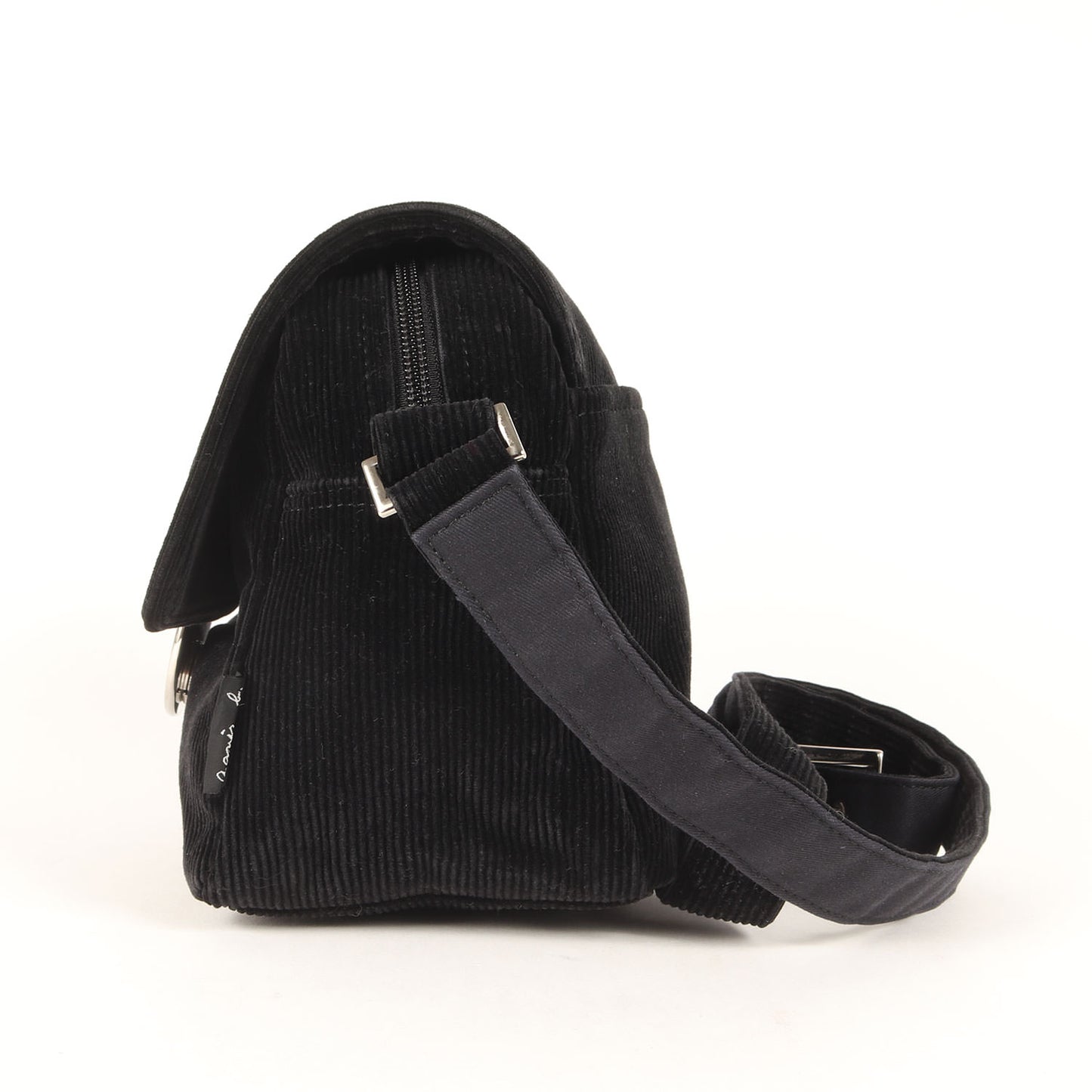 コーデュロイ ショルダーバッグ / クロスボディ 肩掛け メタルボタン ブランドロゴ