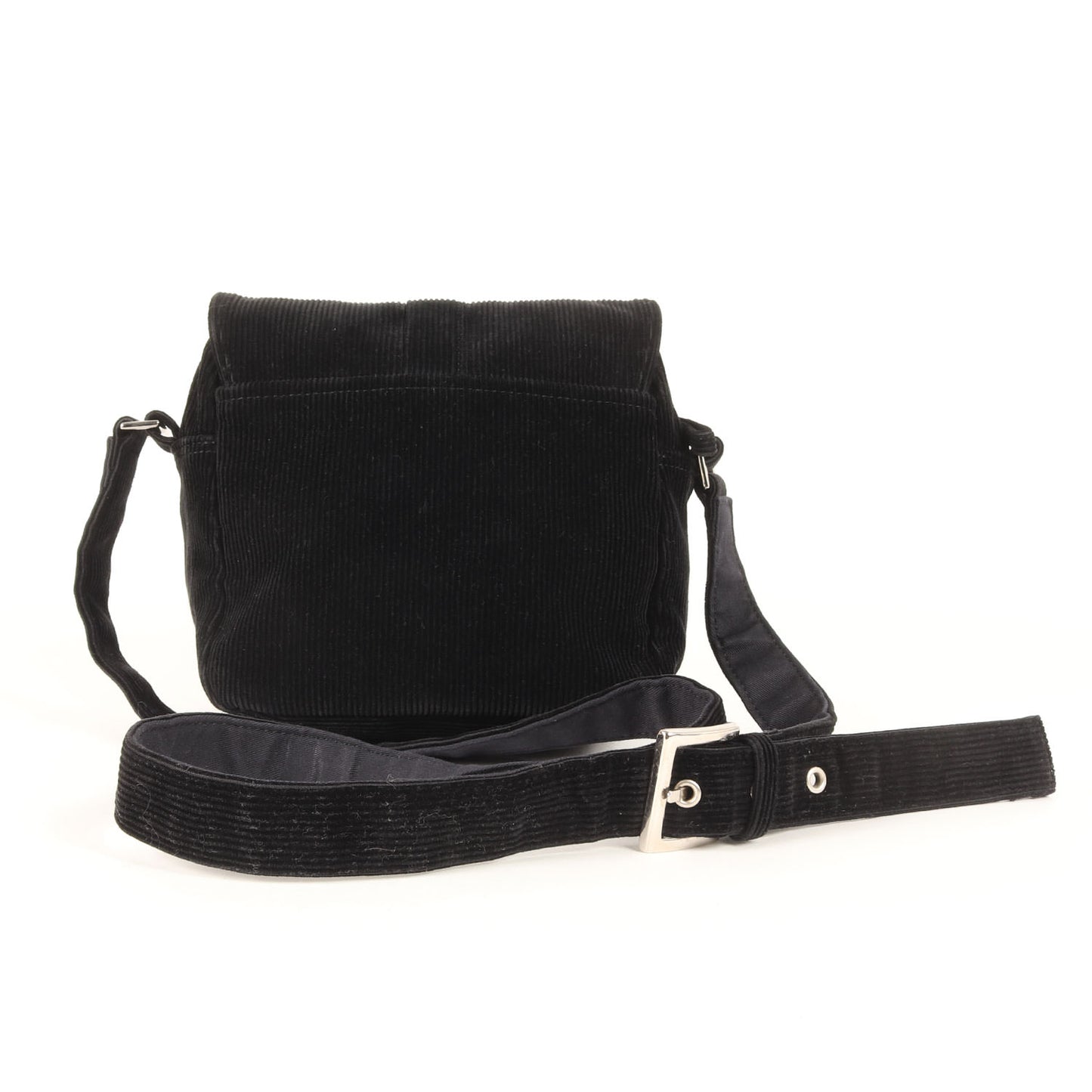 コーデュロイ ショルダーバッグ / クロスボディ 肩掛け メタルボタン ブランドロゴ