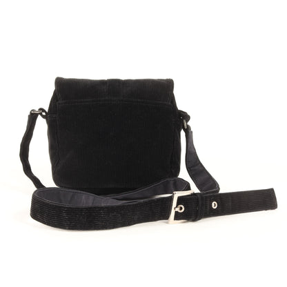 コーデュロイ ショルダーバッグ / クロスボディ 肩掛け メタルボタン ブランドロゴ