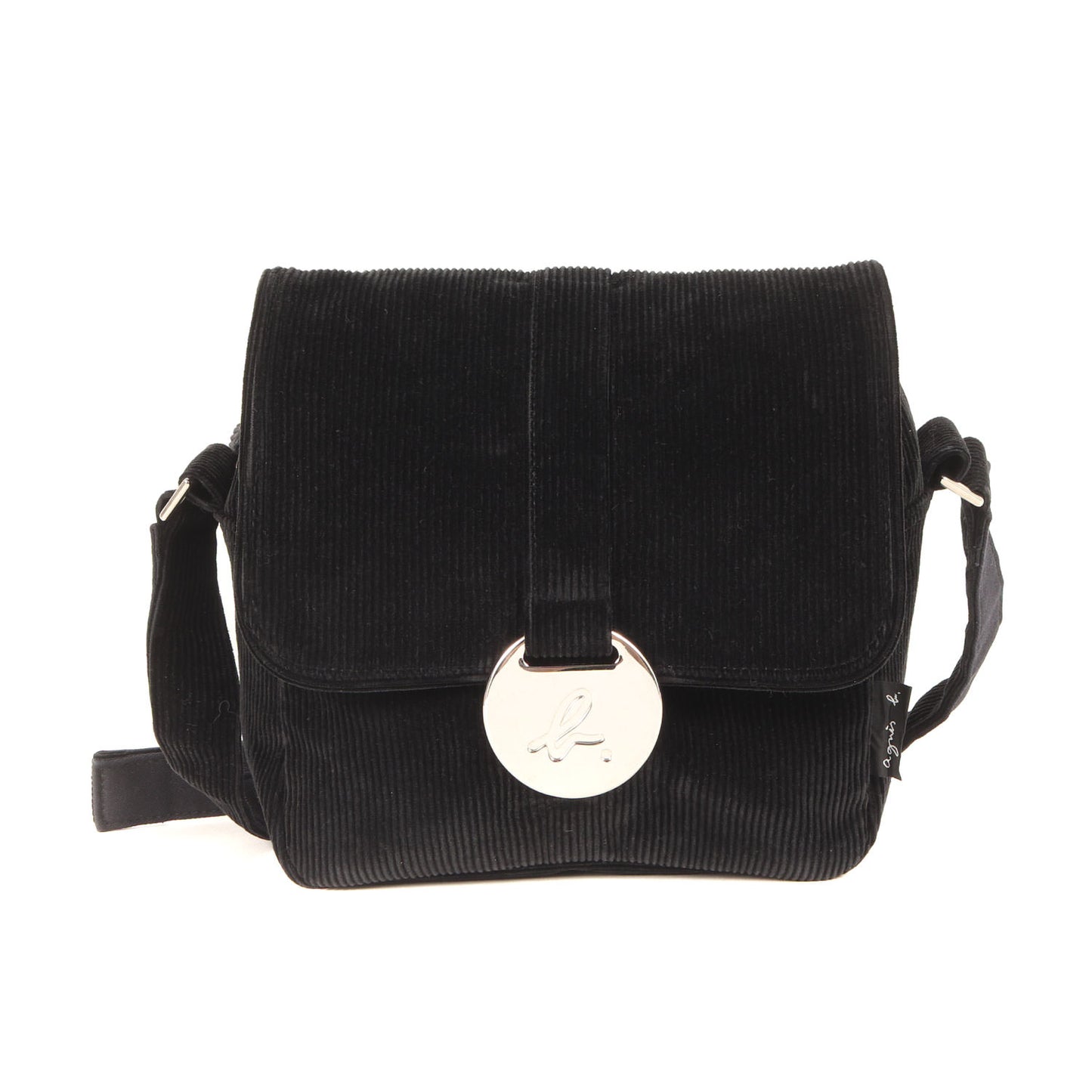 コーデュロイ ショルダーバッグ / クロスボディ 肩掛け メタルボタン ブランドロゴ