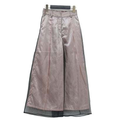 シアー シャイニー パンツ / SHEER SHINY PANTS ワイドパンツ レイヤード Aライン サテン オーガンジー