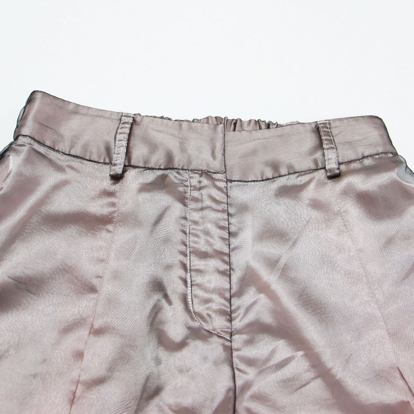 シアー シャイニー パンツ / SHEER SHINY PANTS ワイドパンツ レイヤード Aライン サテン オーガンジー