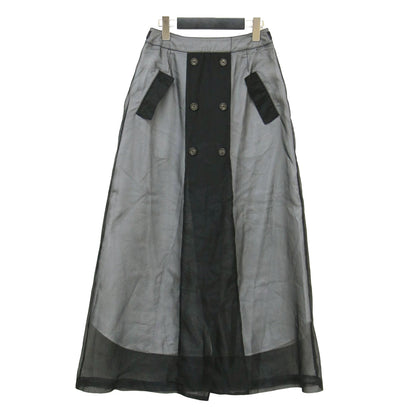 21春夏 メディ シアー トレンチスカート / MEDI SHEER TRENCH SKIRT ロングスカート フレア Aライン スリット コットン