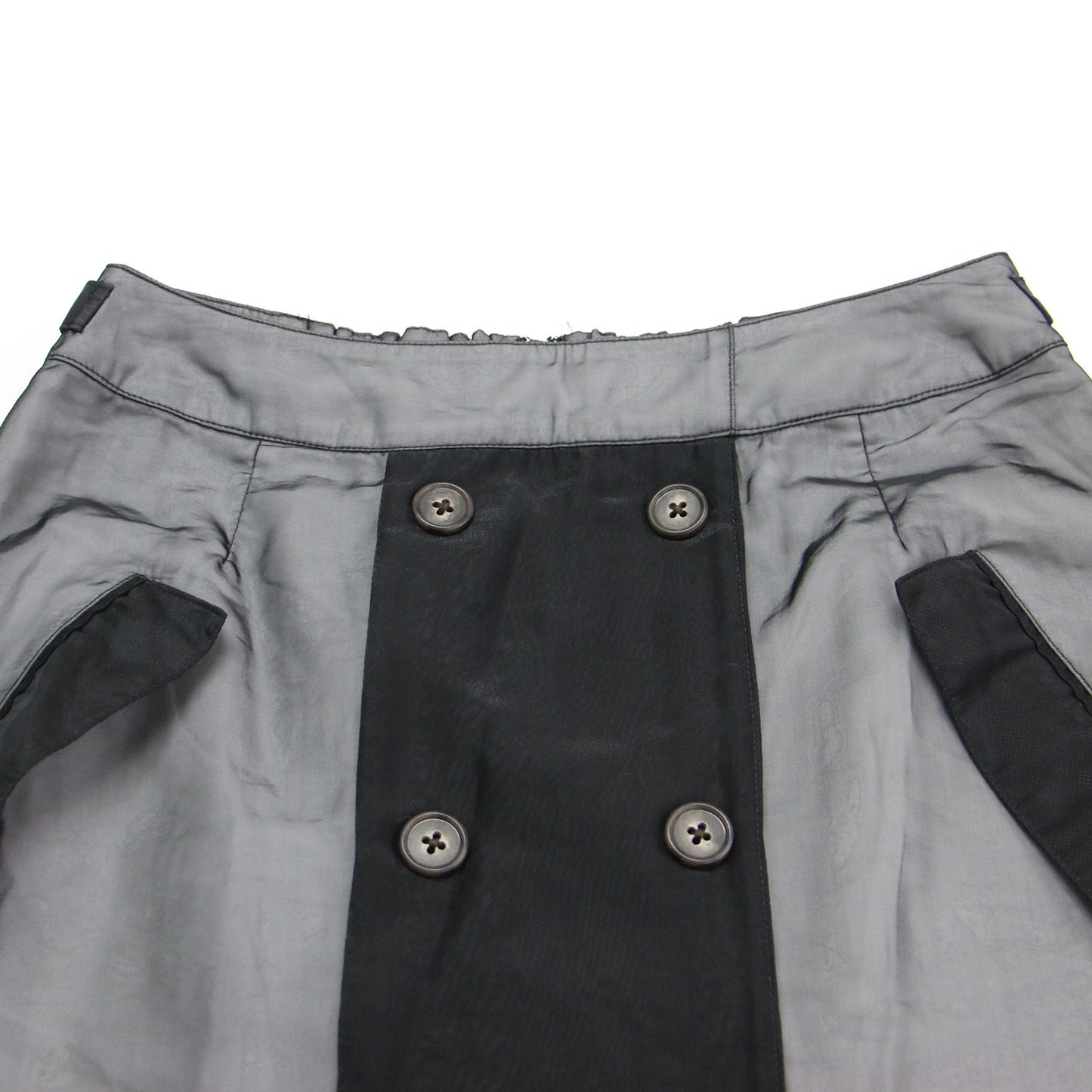 21春夏 メディ シアー トレンチスカート / MEDI SHEER TRENCH SKIRT ロングスカート フレア Aライン スリット コットン