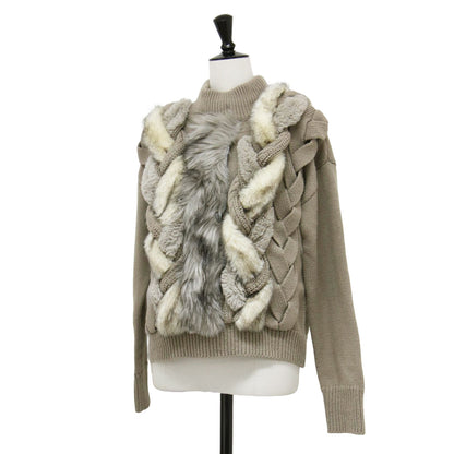 ファー ケーブルニット / FUR BRAID CABLE KNIT プルオーバー 長袖 ハイネック ウール