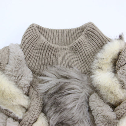 ファー ケーブルニット / FUR BRAID CABLE KNIT プルオーバー 長袖 ハイネック ウール