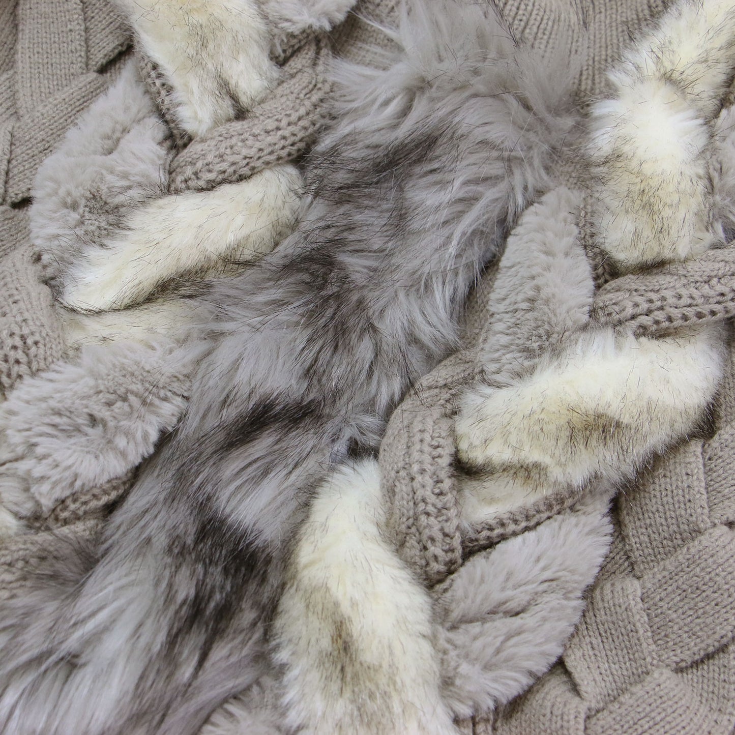 ファー ケーブルニット / FUR BRAID CABLE KNIT プルオーバー 長袖 ハイネック ウール