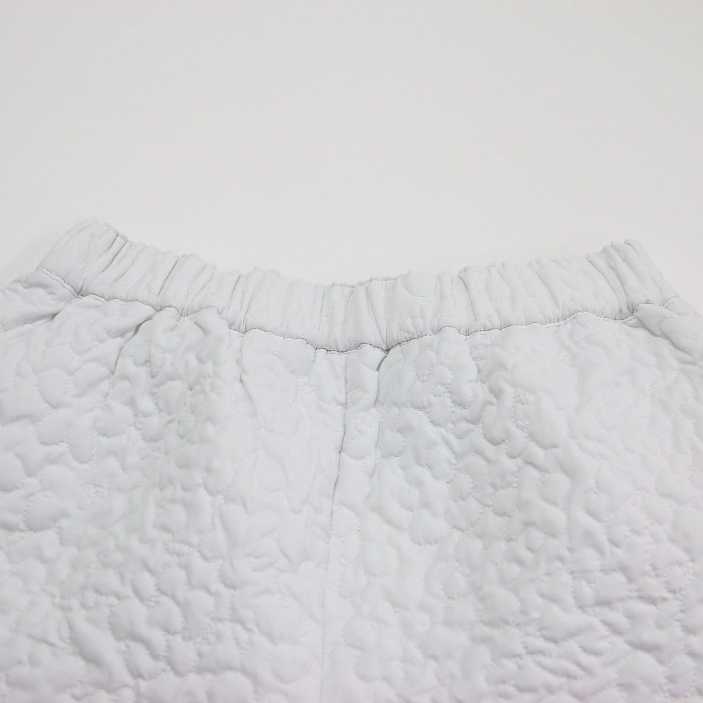 22春夏 フラワー キルティング ショートパンツ / flower quilting short pants ウエストゴム Aライン 花柄 刺繍