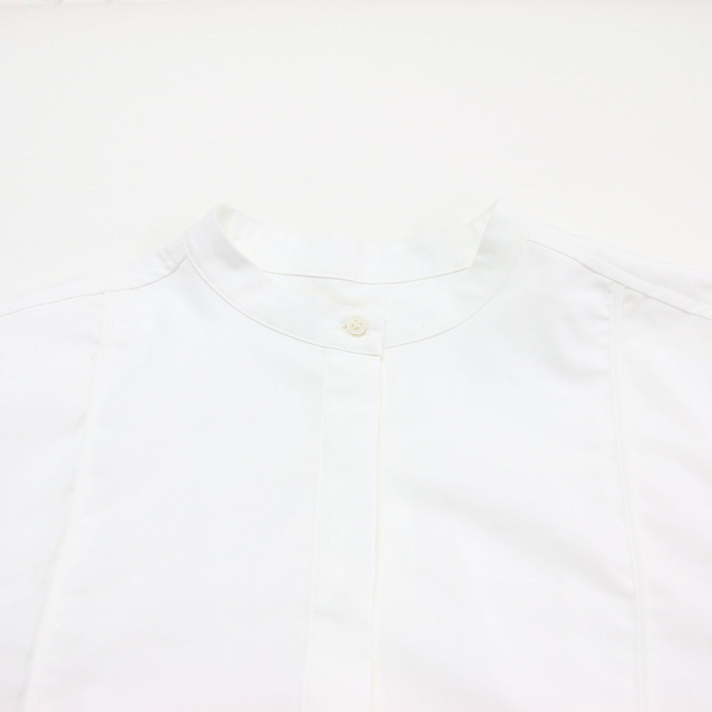 22秋冬 ノーカラー バルーン シャツブラウス / docking balloon shirt tunic チュニック 長袖 フレア タック ギャザー