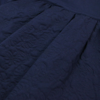 サファリ キルティング ワークシャツ / safari quilting work shirt プルオーバー フレア 半袖 切替え 花柄 凹凸 ステッチ スナップボタン 比翼仕立て 中綿 コットン