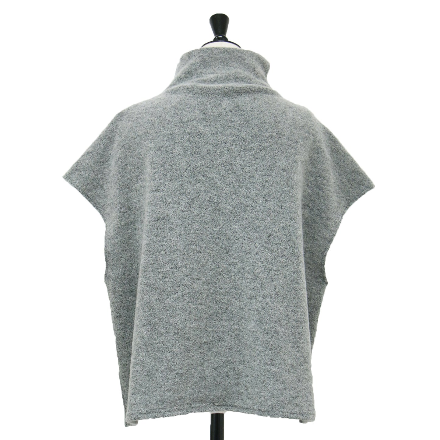 24秋冬 ファイン ブークレー ミドルネック ベスト / プルオーバー フレンチスリーブ ビルドネック ウール