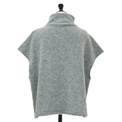 24秋冬 ファイン ブークレー ミドルネック ベスト / プルオーバー フレンチスリーブ ビルドネック ウール