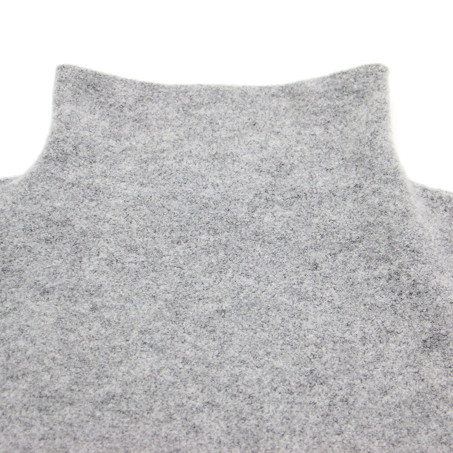 24秋冬 ファイン ブークレー ミドルネック ベスト / プルオーバー フレンチスリーブ ビルドネック ウール