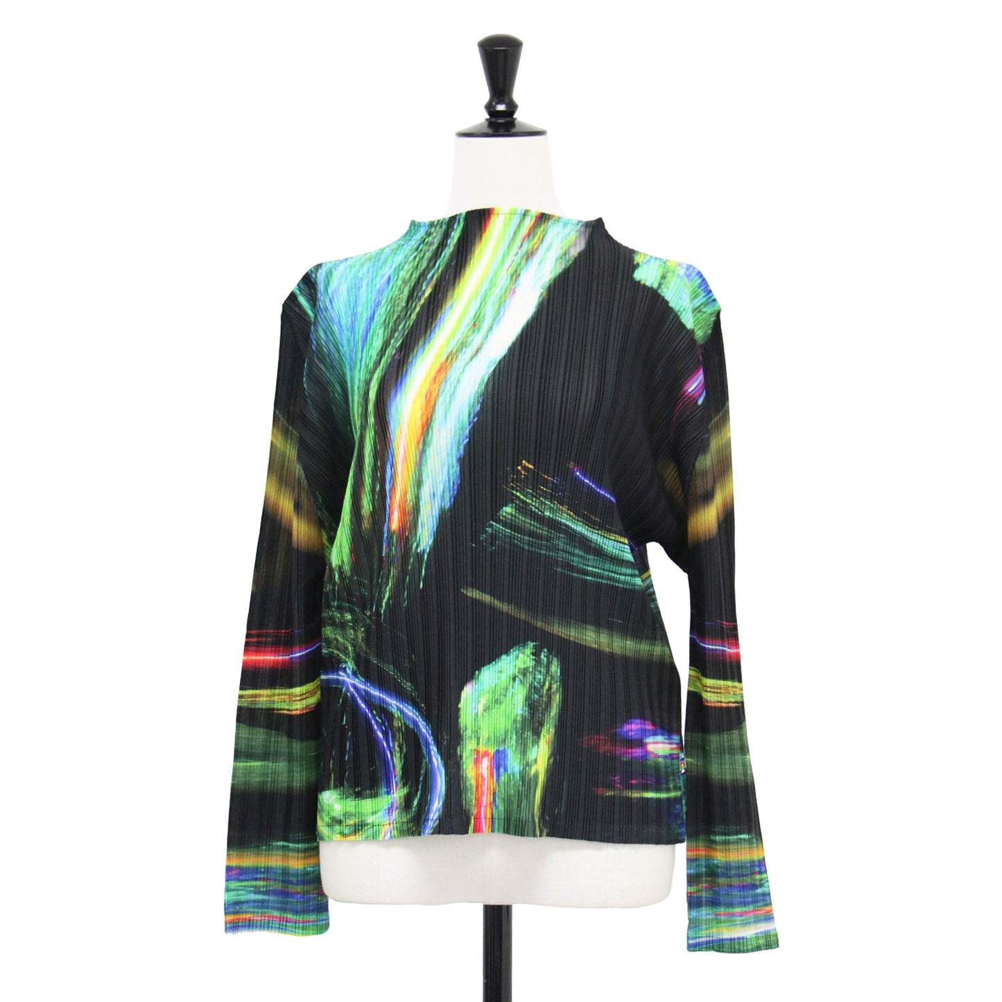 24秋冬 スペース柄 リブ カットソー / SPECTRUM RIB プルオーバー 長袖 ハイネック コンパクト 総柄