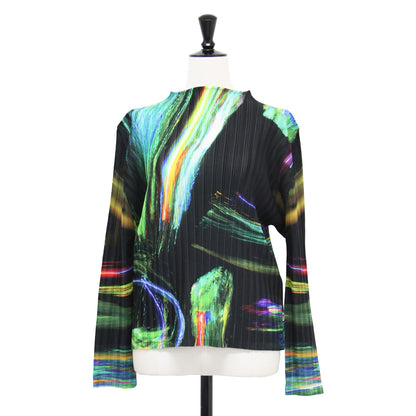 24秋冬 スペース柄 リブ カットソー / SPECTRUM RIB プルオーバー 長袖 ハイネック コンパクト 総柄