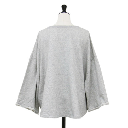 24秋冬 バイオミニ裏毛 ルーズ プルオーバー / スウェット Tシャツ ワイドスリーブ クルーネック カットオフ