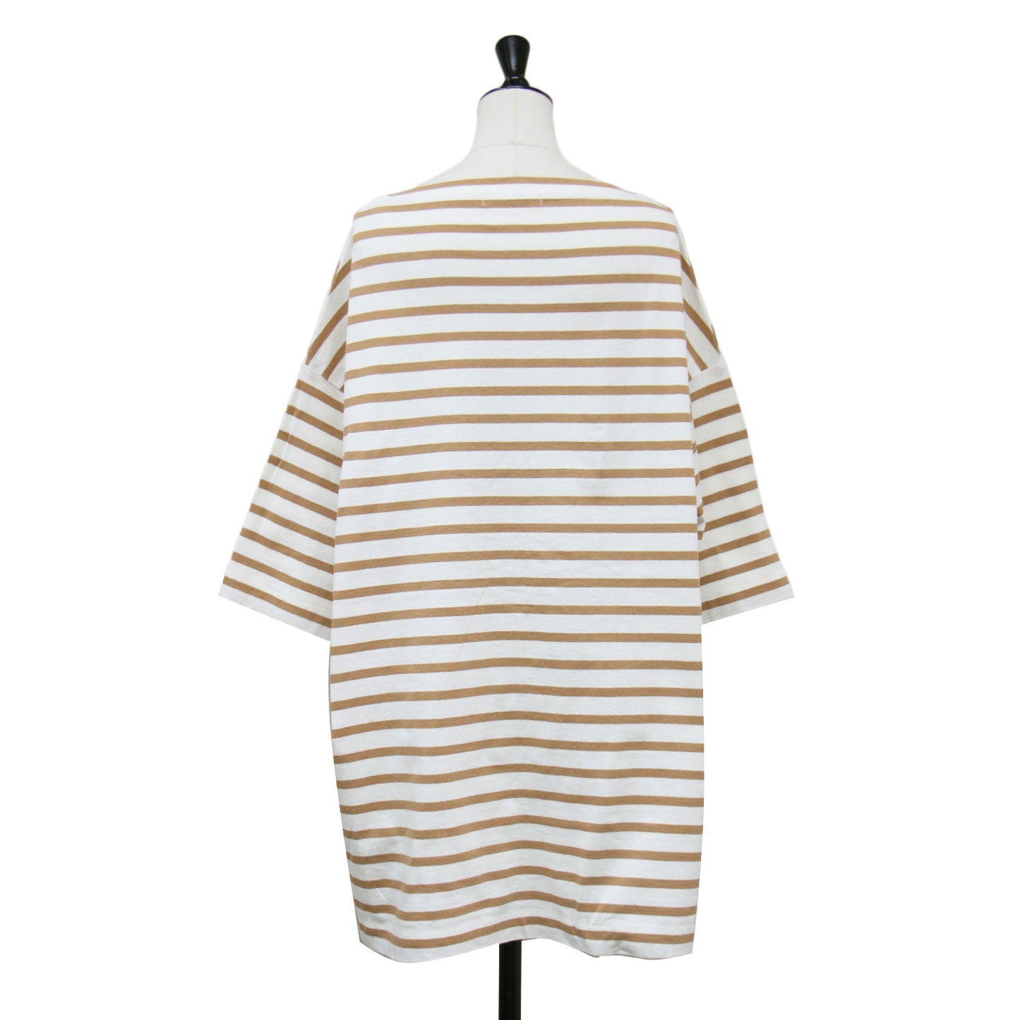 23春夏 ボーダービッグTEE / プルオーバー ワイド ボートネック 半袖 ドロップショルダー コットン ウォッシャブル