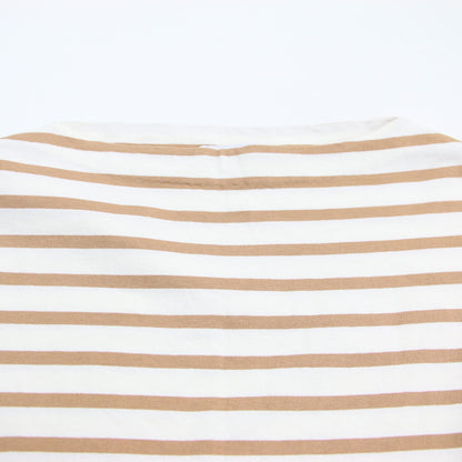 23春夏 ボーダービッグTEE / プルオーバー ワイド ボートネック 半袖 ドロップショルダー コットン ウォッシャブル