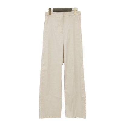 23春夏 リネン ナイロン ストレッチ セミワイドパンツ / ストレート センタープレス アジャスト ギャザー