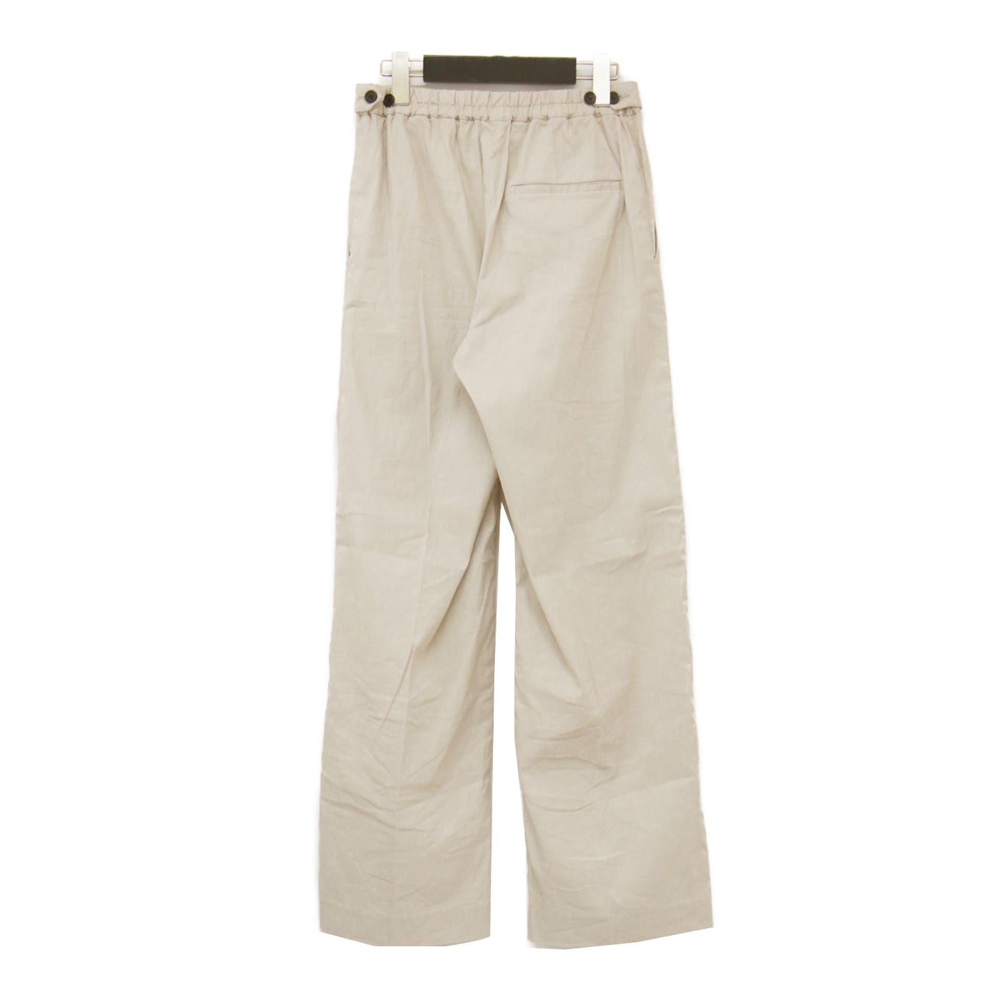 23春夏 リネン ナイロン ストレッチ セミワイドパンツ / ストレート センタープレス アジャスト ギャザー