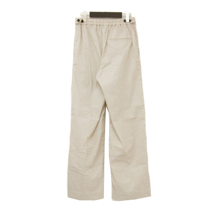 23春夏 リネン ナイロン ストレッチ セミワイドパンツ / ストレート センタープレス アジャスト ギャザー