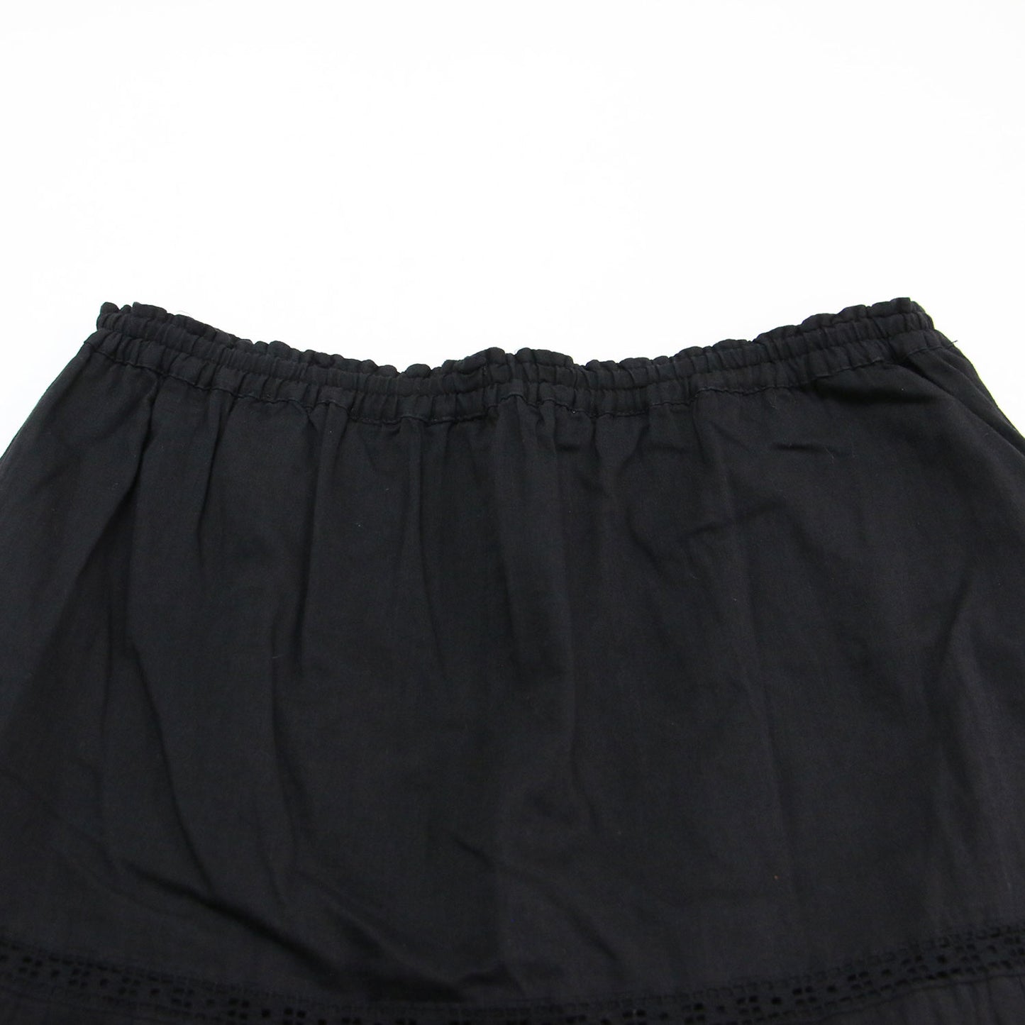 22秋冬 アンティークライクレーススカート / Antique like lace ティアードAライン フレア ウエストゴム コットン ウォッシャブル