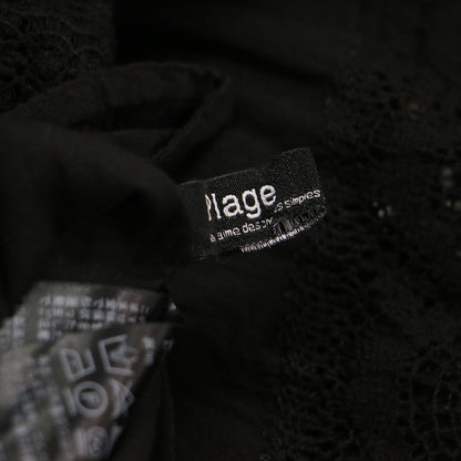 22秋冬 アンティークライクレーススカート / Antique like lace ティアードAライン フレア ウエストゴム コットン ウォッシャブル