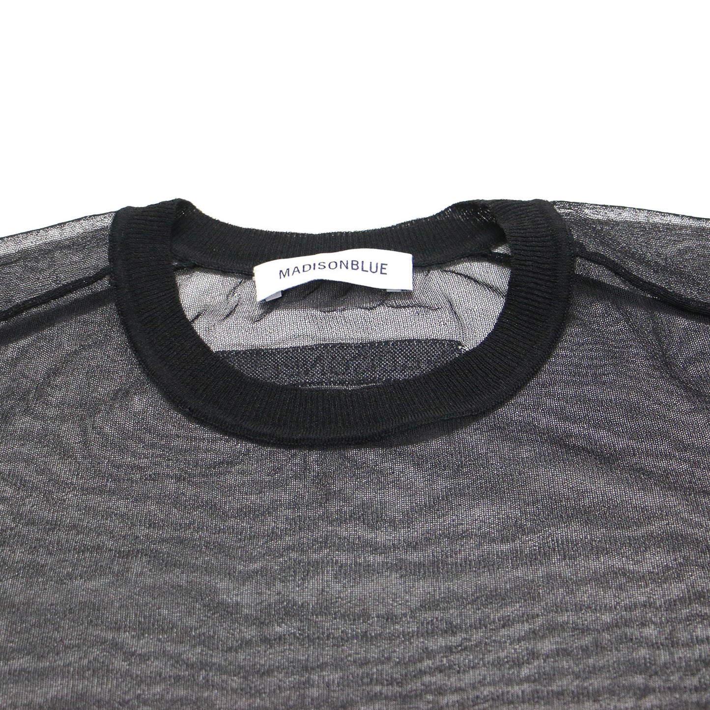 24春夏 シアー ラグラン プルオーバー / ニット 長袖 クルーネック メッシュ