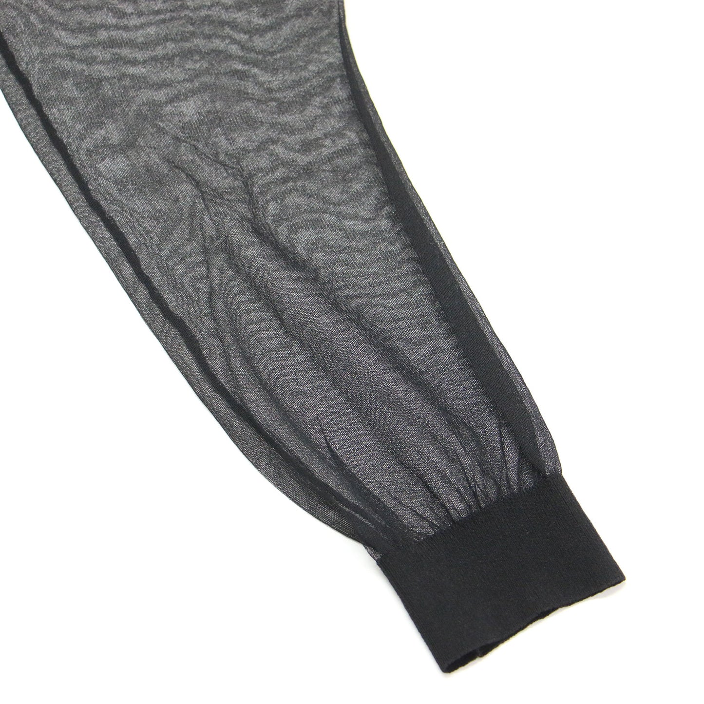 24春夏 シアー ラグラン プルオーバー / ニット 長袖 クルーネック メッシュ