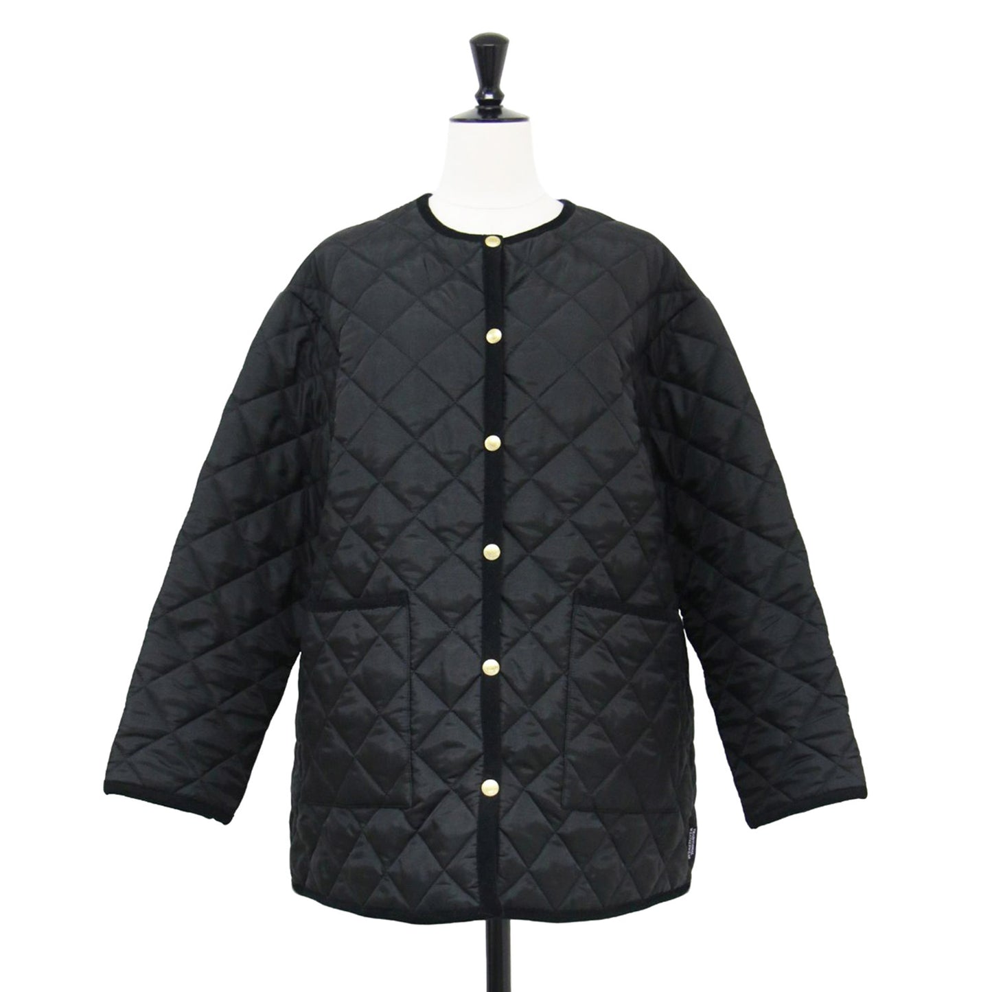 アークリー Aライン ミドル丈 キルティングジャケット / ARKLEY A-LINE MIDDLE コート 長袖 ノーカラー Aライン 金ボタン 定番
