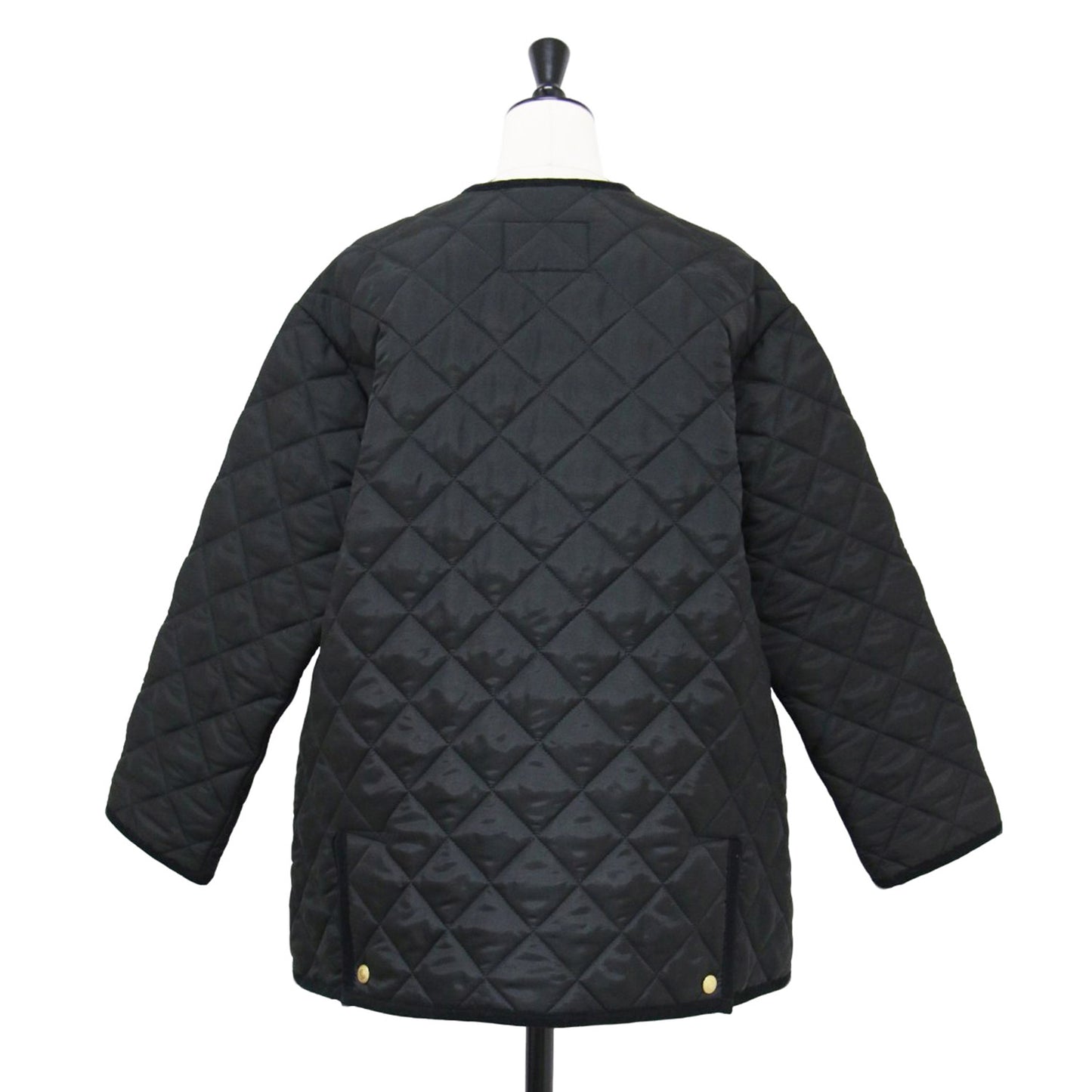 アークリー Aライン ミドル丈 キルティングジャケット / ARKLEY A-LINE MIDDLE コート 長袖 ノーカラー Aライン 金ボタン 定番
