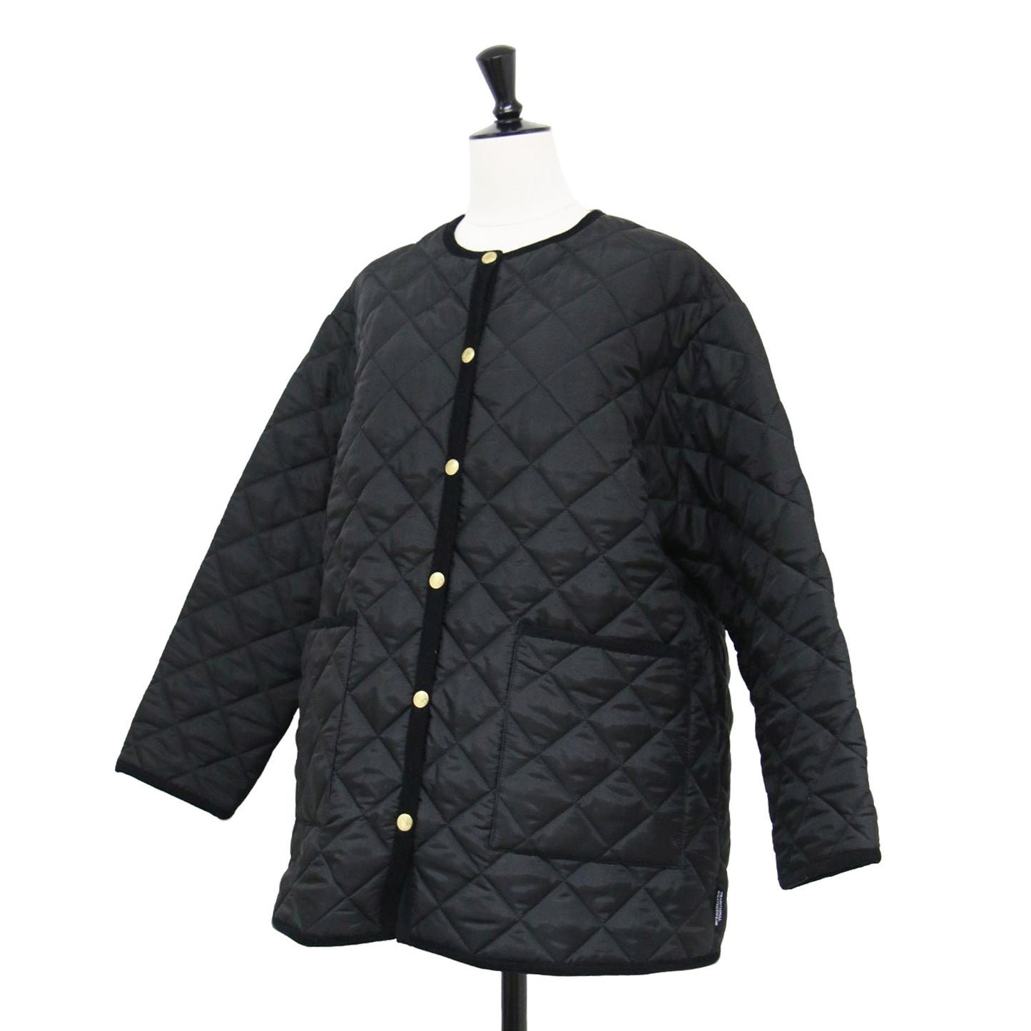 アークリー Aライン ミドル丈 キルティングジャケット / ARKLEY A-LINE MIDDLE コート 長袖 ノーカラー Aライン 金ボタン 定番