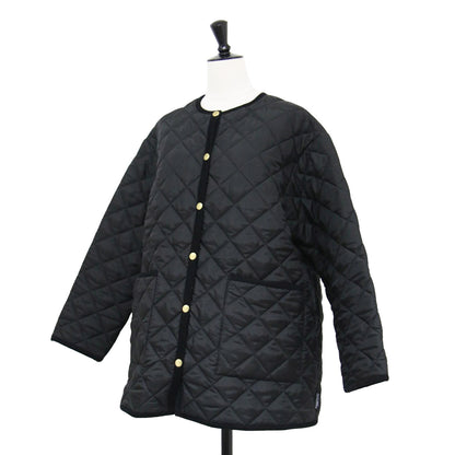 アークリー Aライン ミドル丈 キルティングジャケット / ARKLEY A-LINE MIDDLE コート 長袖 ノーカラー Aライン 金ボタン 定番