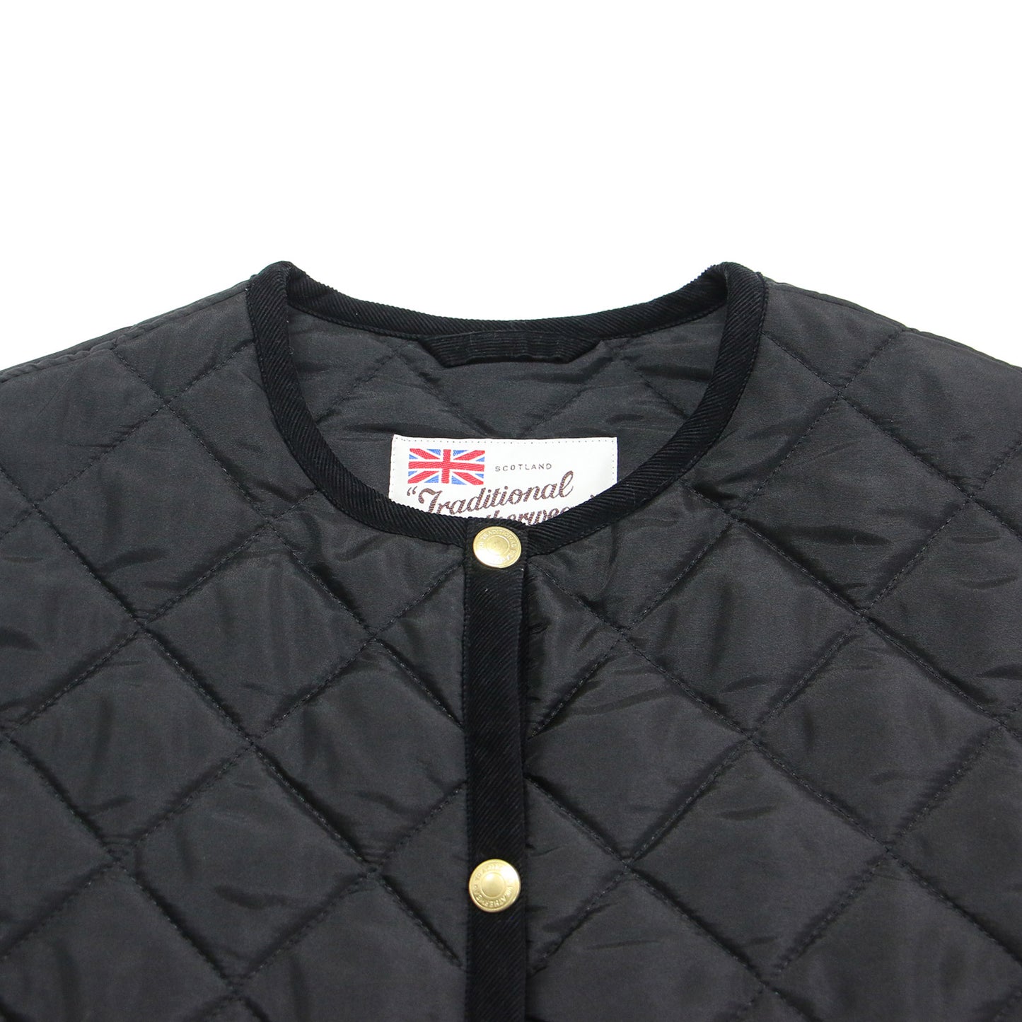 アークリー Aライン ミドル丈 キルティングジャケット / ARKLEY A-LINE MIDDLE コート 長袖 ノーカラー Aライン 金ボタン 定番