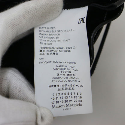 チェーン タビ バケットバッグ / ショルダーバッグ 巾着 肩掛け クロスボディ 刺繍 レザー