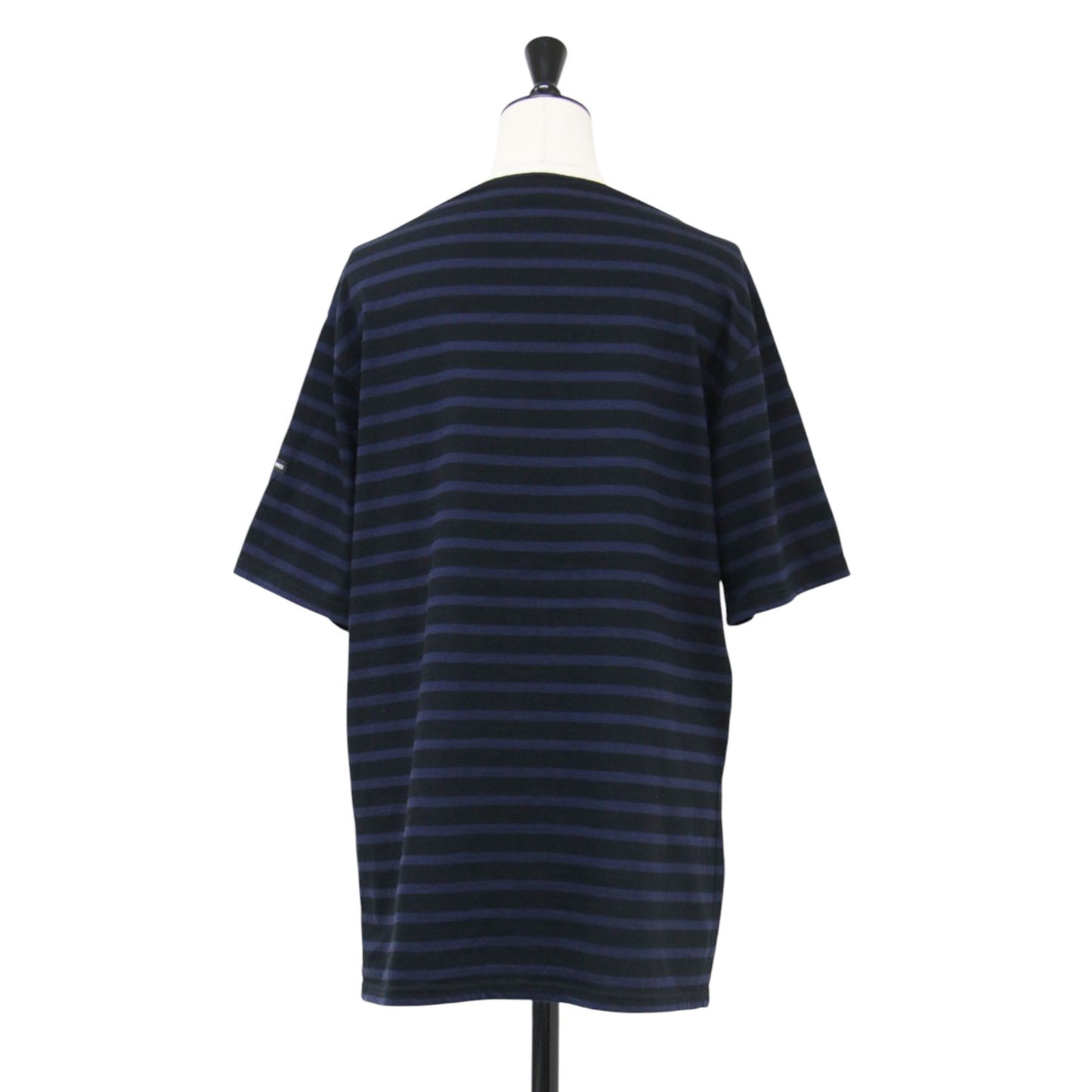 ボーダー 半袖 Tシャツ / カットソー ボートネック ワイド コットン