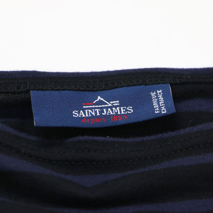 ボーダー 半袖 Tシャツ / カットソー ボートネック ワイド コットン