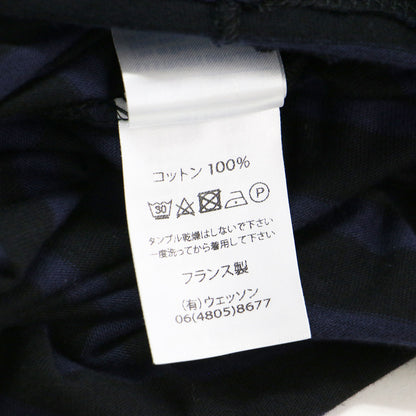 ボーダー 半袖 Tシャツ / カットソー ボートネック ワイド コットン