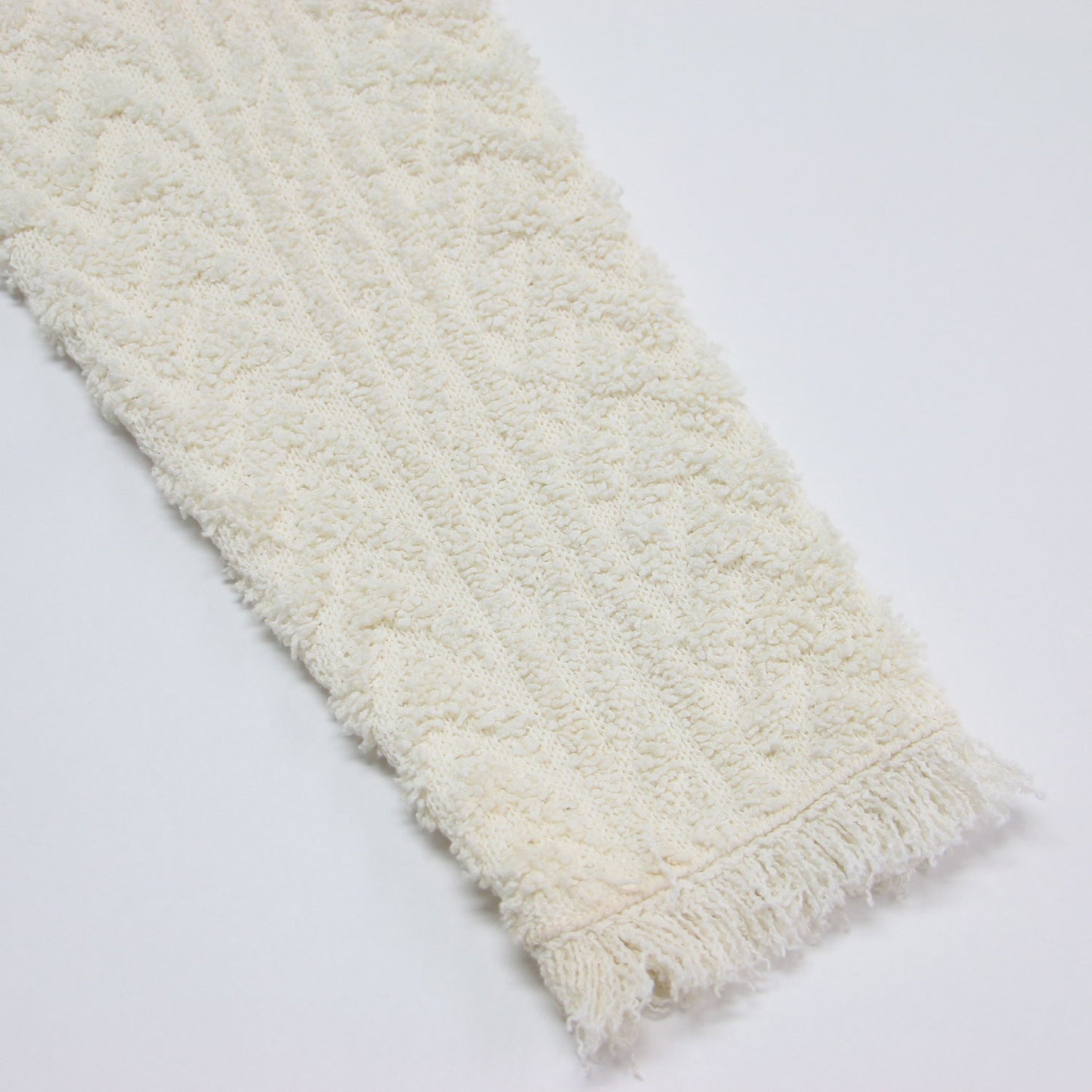 25春夏 パイルジャカード ショート カーディガン / ニット 長袖 コンパクト Vネック ジャガード フリンジ