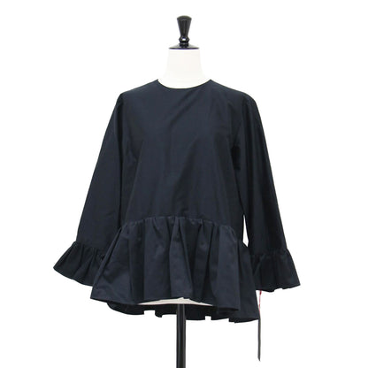 24春夏 ルミエールモールスキン ラッフルチュチュ / ブラウス 7分袖 ギャザー ペプラム コットン