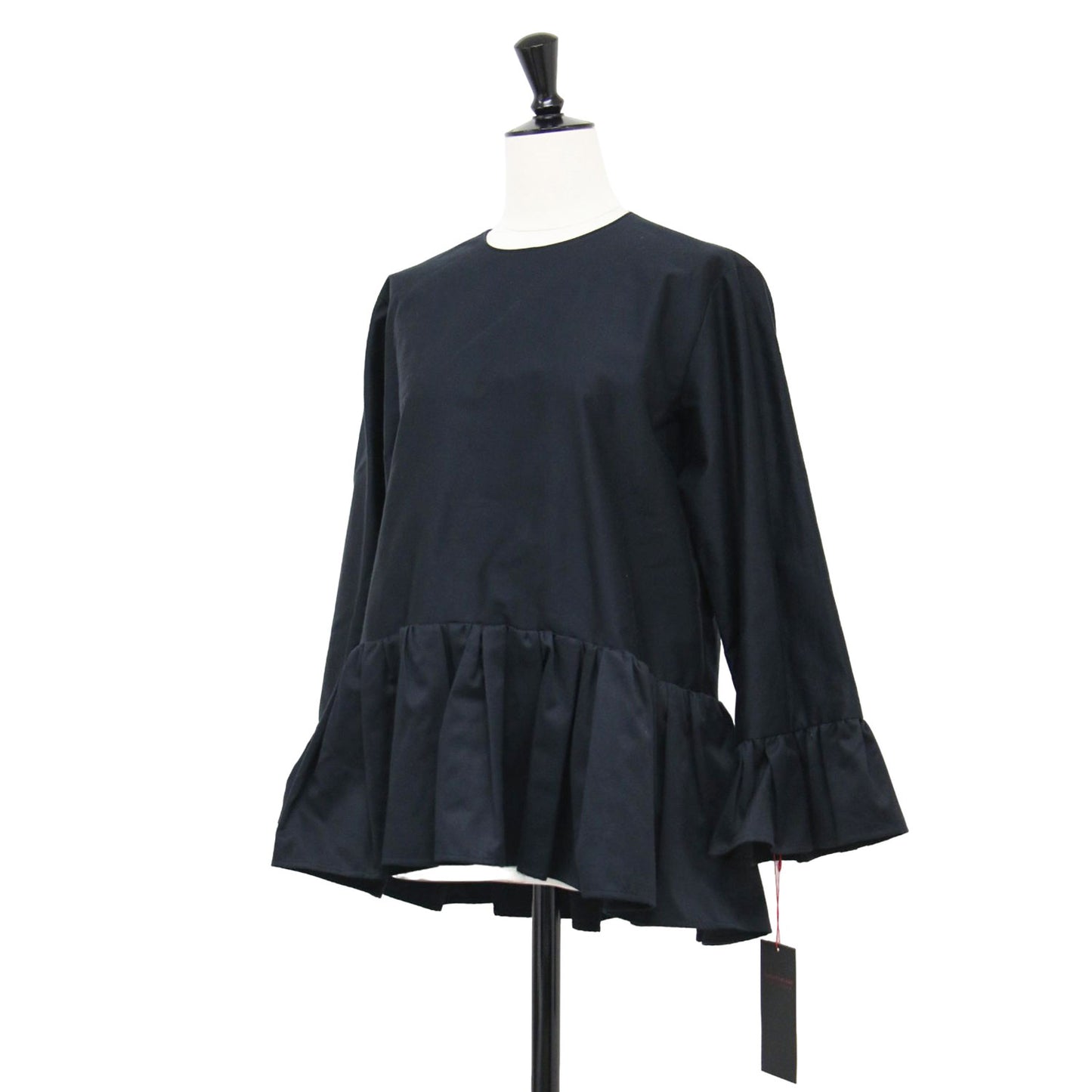 24春夏 ルミエールモールスキン ラッフルチュチュ / ブラウス 7分袖 ギャザー ペプラム コットン