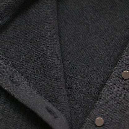 23秋冬 ブラッシュドライニング ショート カーディガン / プルオーバー コンパクト丈 クルーネック ボクシー メタルボタン 裏起毛 ジャージー