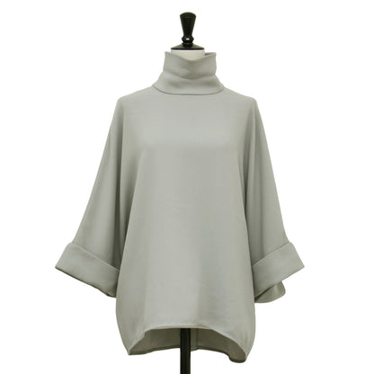 24秋冬 タートルネック ワイド ブラウス / BAILEE BLOUSE プルオーバー 7分袖 スリット 2WAY ドルマン