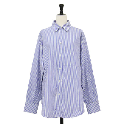 25春夏 ストライプ コットン シャツ / Washed Relax Shirts ブラウス 長袖 オーバーサイズ